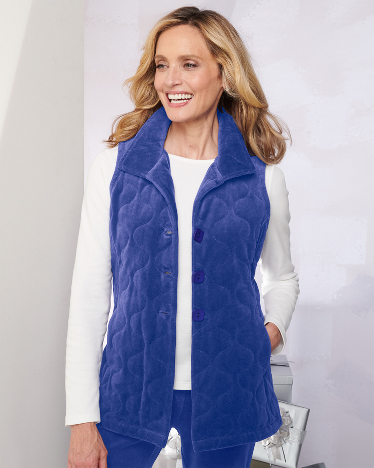 Quilted Velour Vest image number 1
