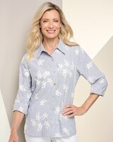Embroidered Lurex Stripe Shirt by Alfred Dunner thumbnail number 1