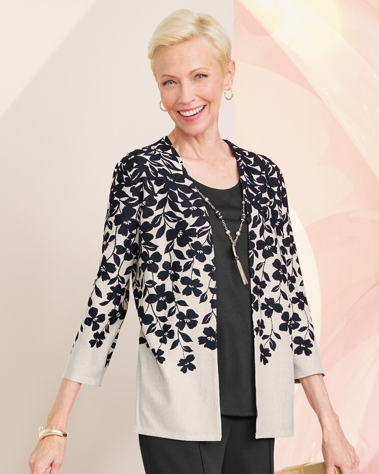 Cascade Leaves 2-fer Cardigan by Alfred Dunner image number 1