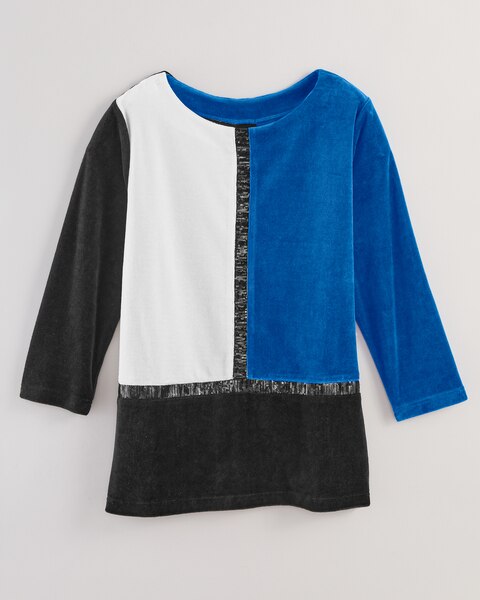 Luxe Sequin Velour Colorblock Top