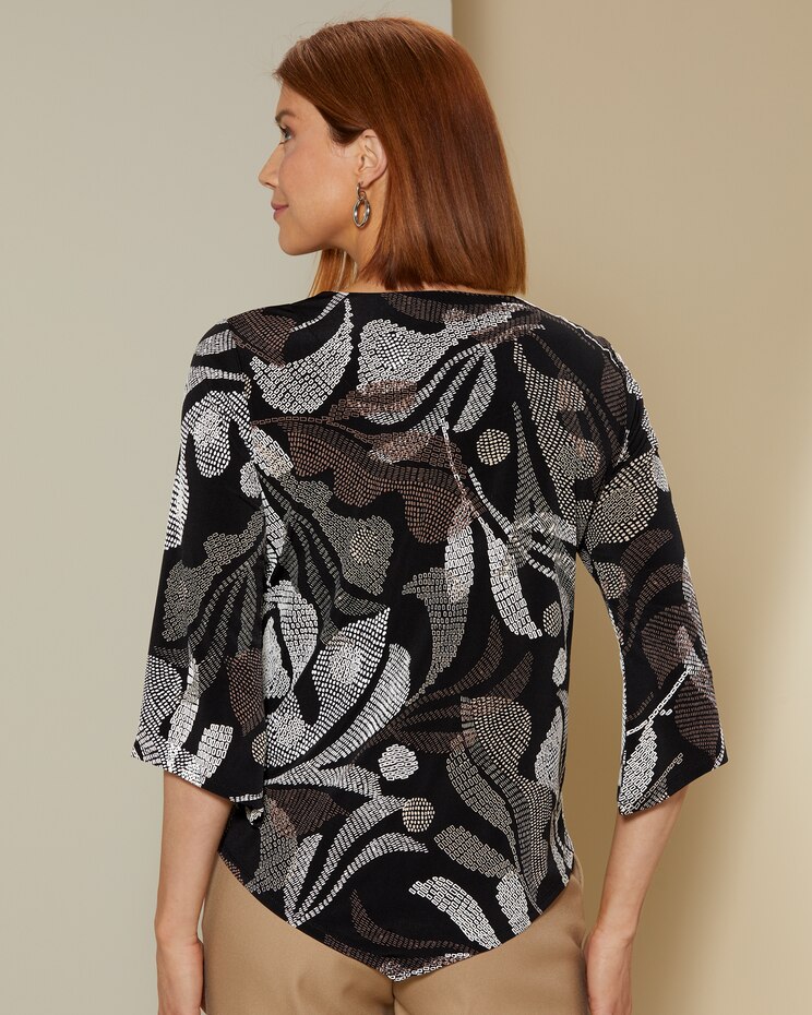 Textured Leaves Top by Alfred Dunner image number 2