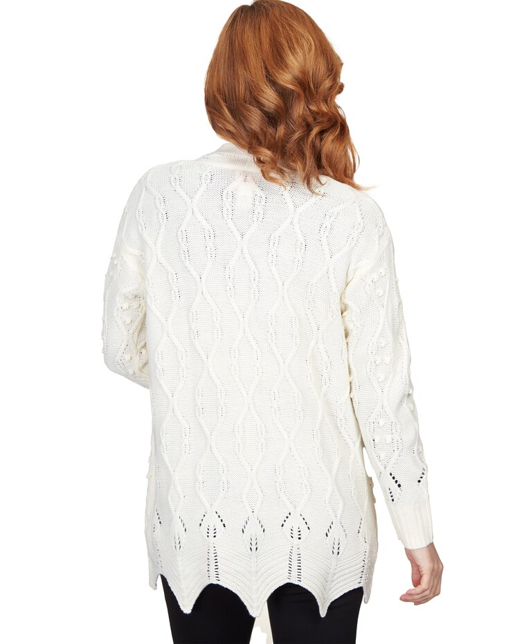 Ruby Rd® Solid Textured Zigzag Hem Open Cardigan image number 4