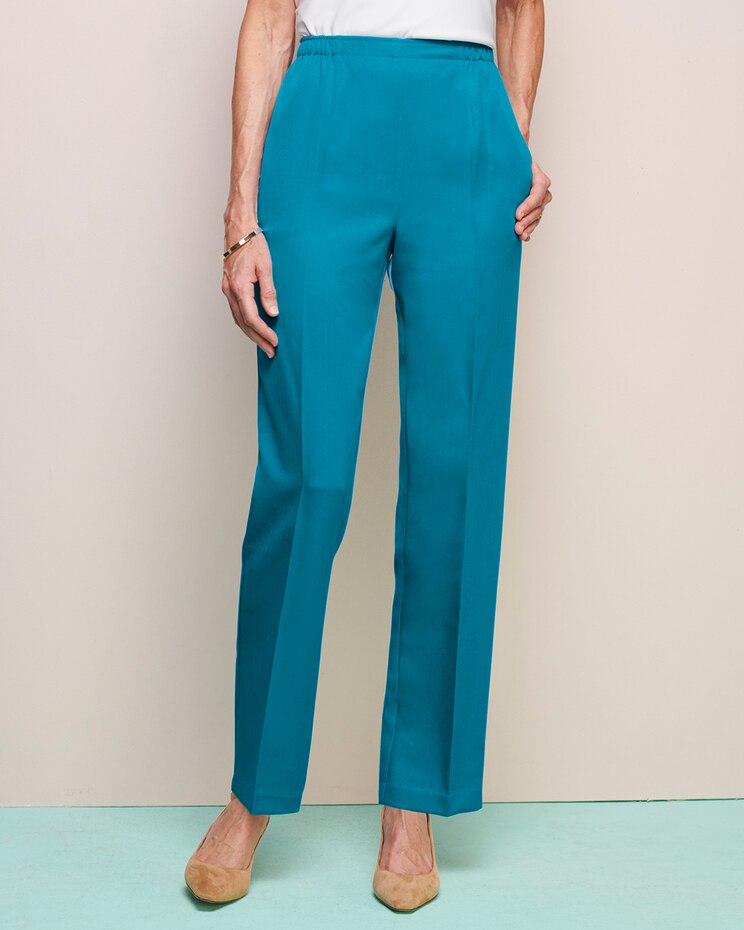 Herringbone Straight Leg Pull-On Pants image number 1