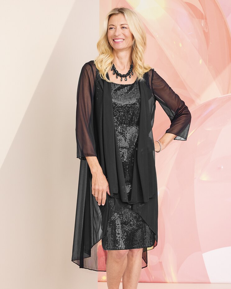 Velvet Sequins Jacket Dress image number 1