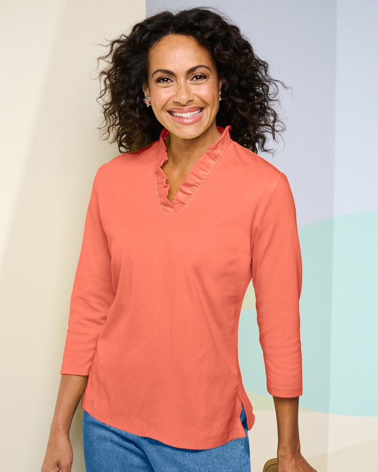 Ruffle Neck Tee image number 1