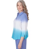 Alfred Dunner® Summer Breeze Dip Dye Button Down Blouse thumbnail number 4