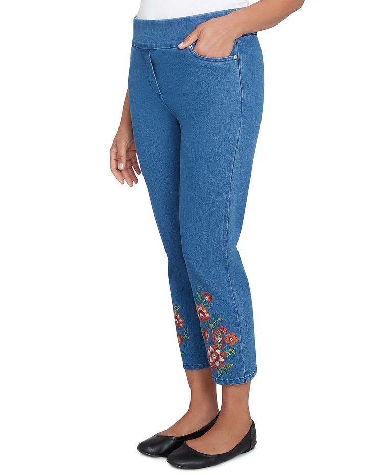 Alfred Dunner® Harvest Moon Floral Embroidered Ankle Pant image number 2