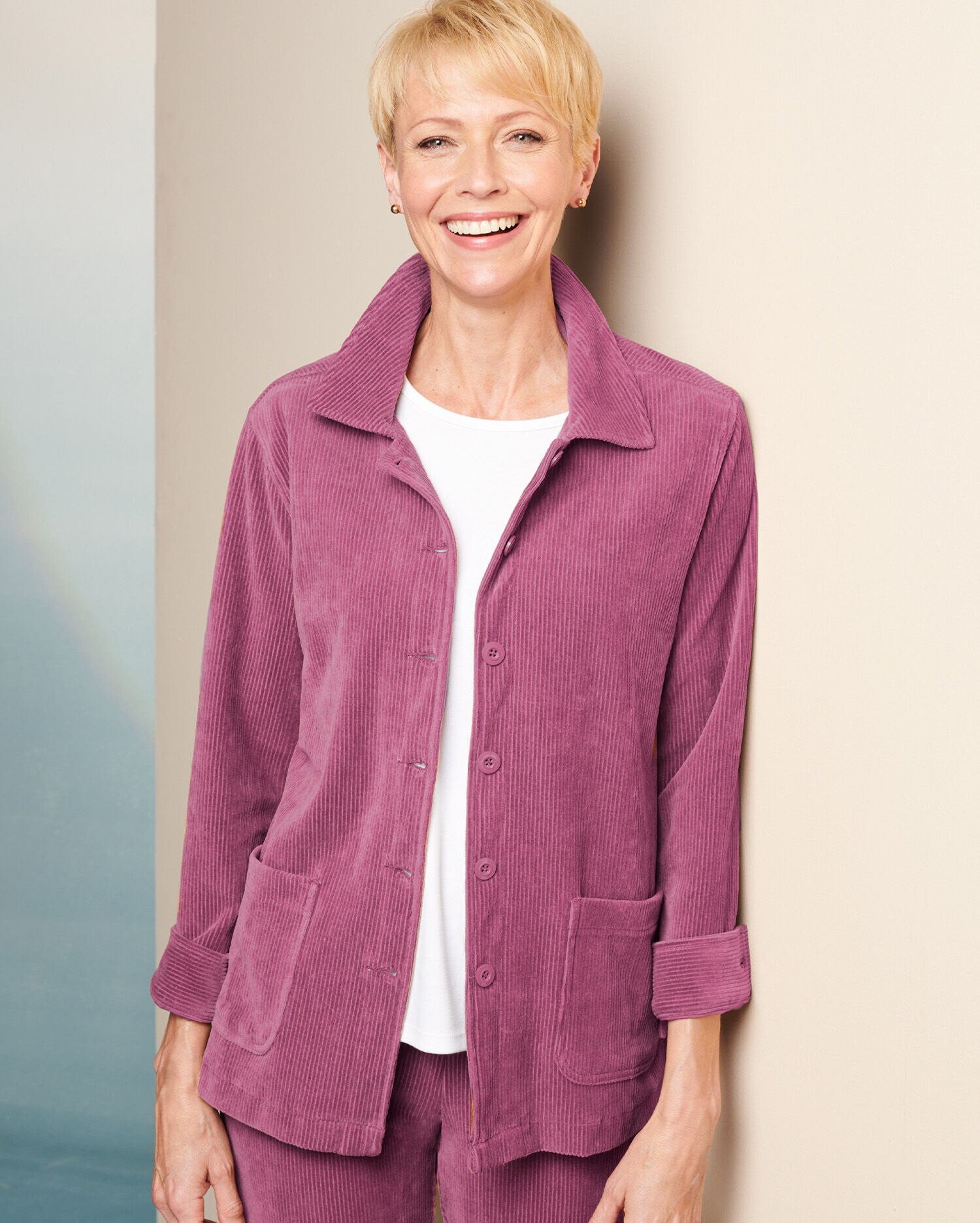 Pink cord shirt store womens