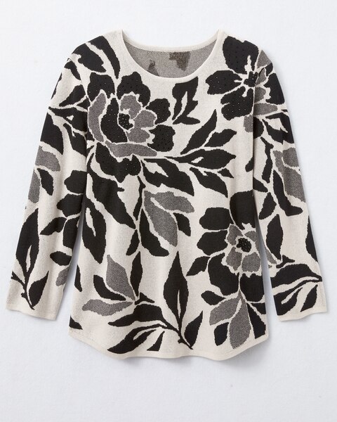 Floral Jacquard Sweater by Alfred Dunner