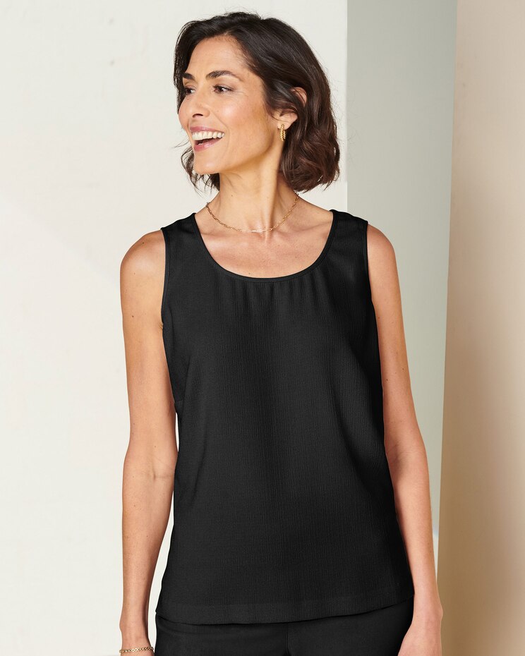 Textured Stretch Crepe Tank Top image number 1