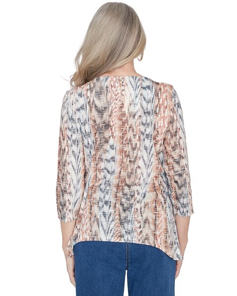 Alfred Dunner® Classics Vertical Animal Print Top With Necklace