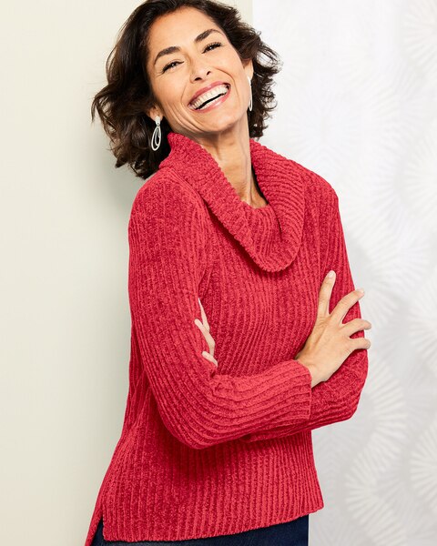 Chenille Cowl Neck Sweater
