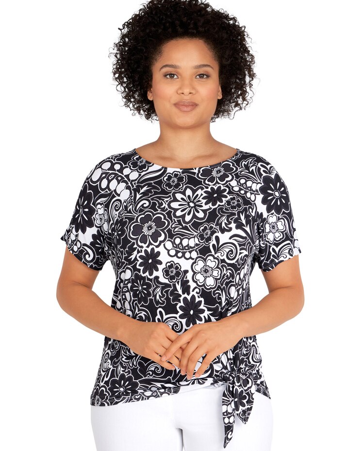 Ruby Rd® Modern Floral Print Top image number 1