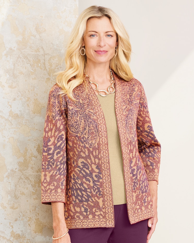 Shimmer Print Cardigan image number 1