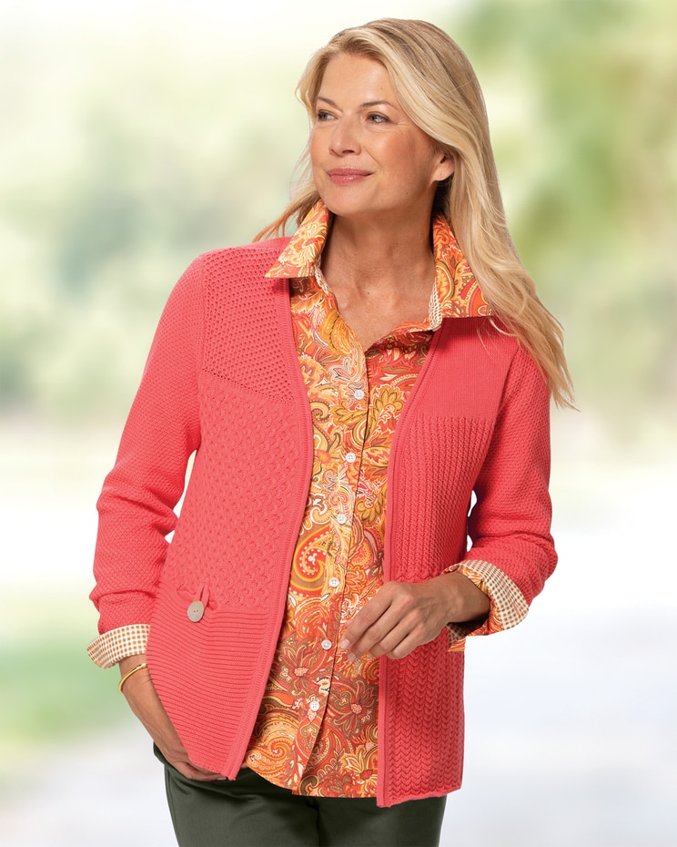 Bayside Cotton Mixed-Stitch Cardigan image number 1