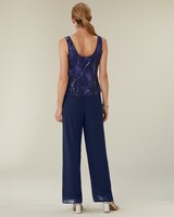 Alex Evenings Mandarin Collar Twin Set With Sequins thumbnail number 4