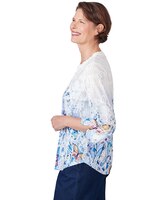 Alfred Dunner® In Full Bloom Butterfly Border Jacquard Split Neck Top thumbnail number 4