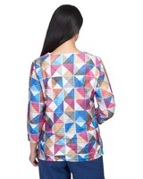 Alfred Dunner® Chelsea Market Box Print Mini Ruffle Top thumbnail number 2