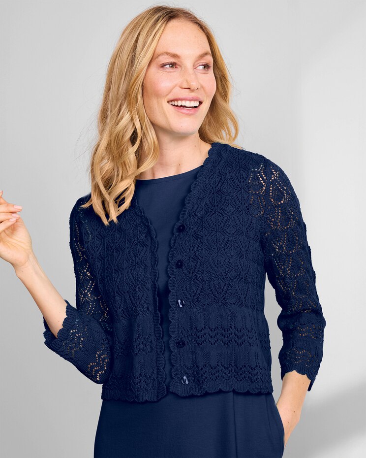 Mixed-Stitch Cardigan Shrug  image number 1