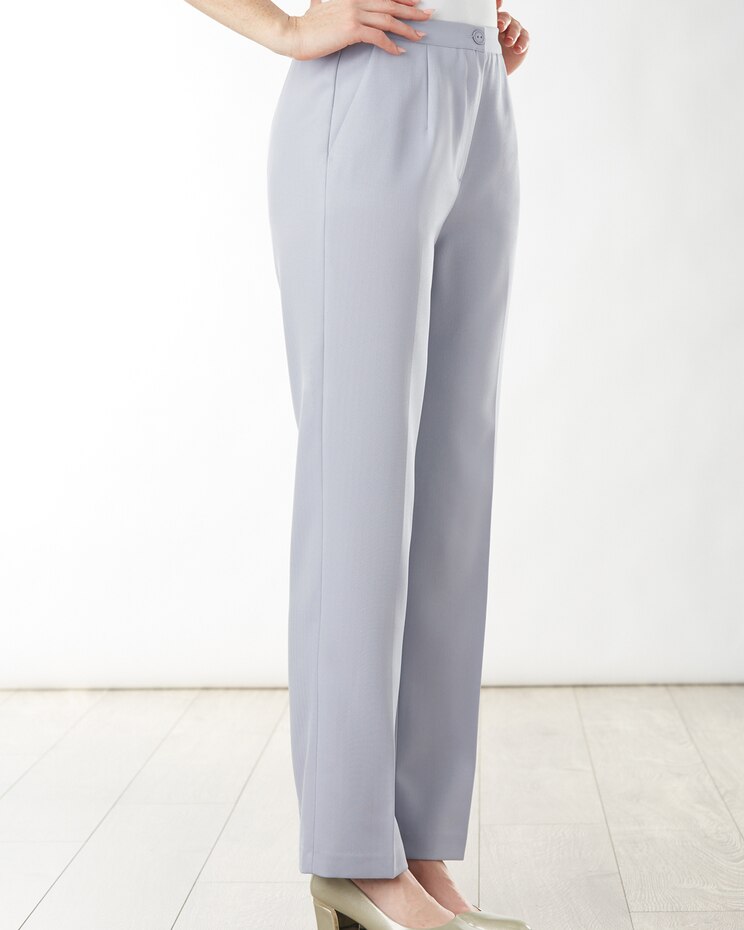 Herringbone Straight Leg Zip-Front Pants image number 2