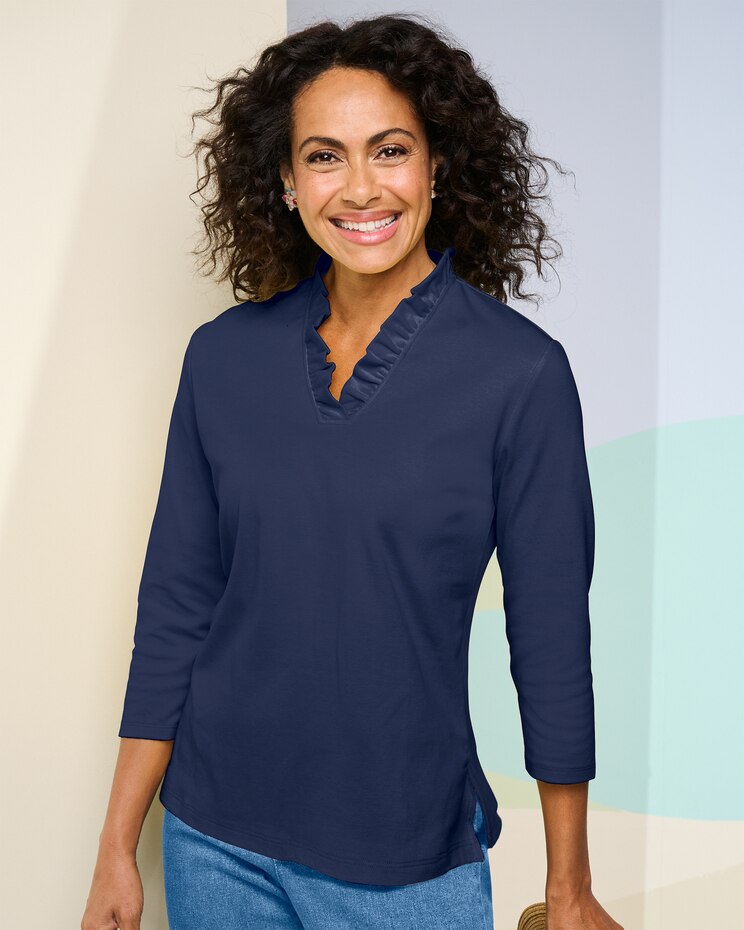 Ruffle Neck Tee image number 1