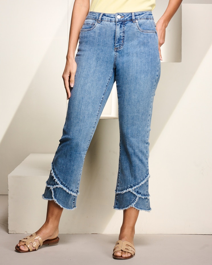 Petal Fringe Denim Crop image number 1