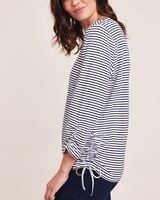 Alfred Dunner® Moody Blues Embroidered Neckline Stripe Top thumbnail number 3