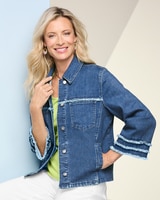 Slimtacular™Dream Jean Fringe Jacket thumbnail number 1