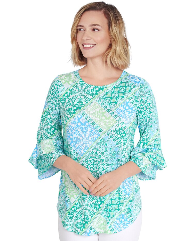 Ruby Rd® Bandana Puff Top image number 1