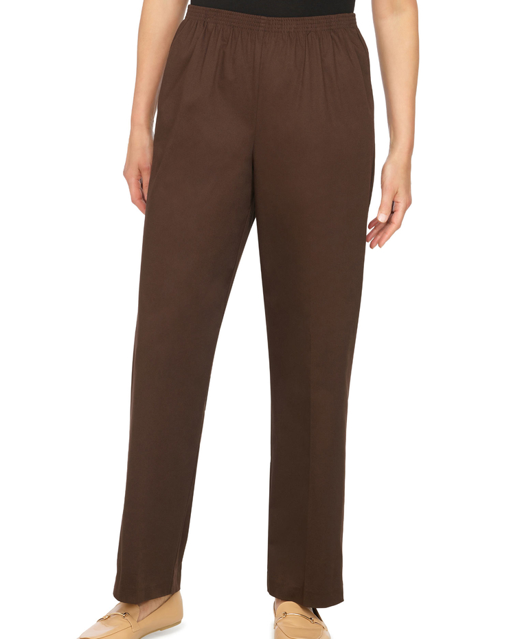Alfred Dunner Classic Pull-On Twill Proportioned Straight Leg Pants image number 1
