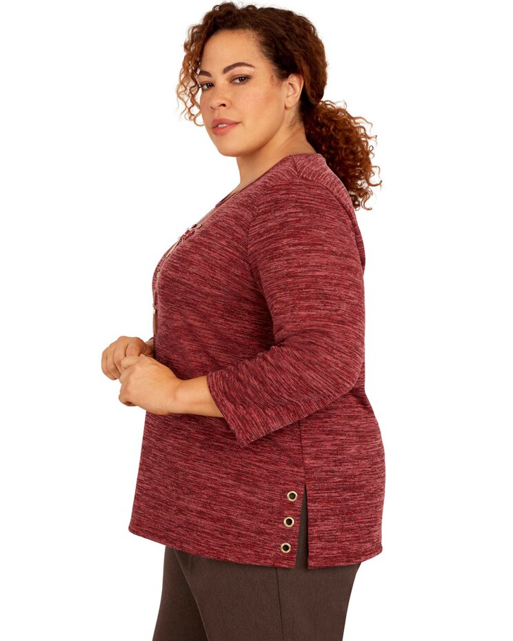 Alfred Dunner® Sorrento Mélange Knit Top image number 2