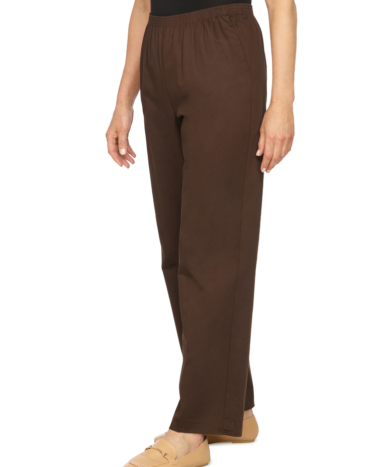 Alfred Dunner Classic Pull-On Twill Proportioned Straight Leg Pants image number 2