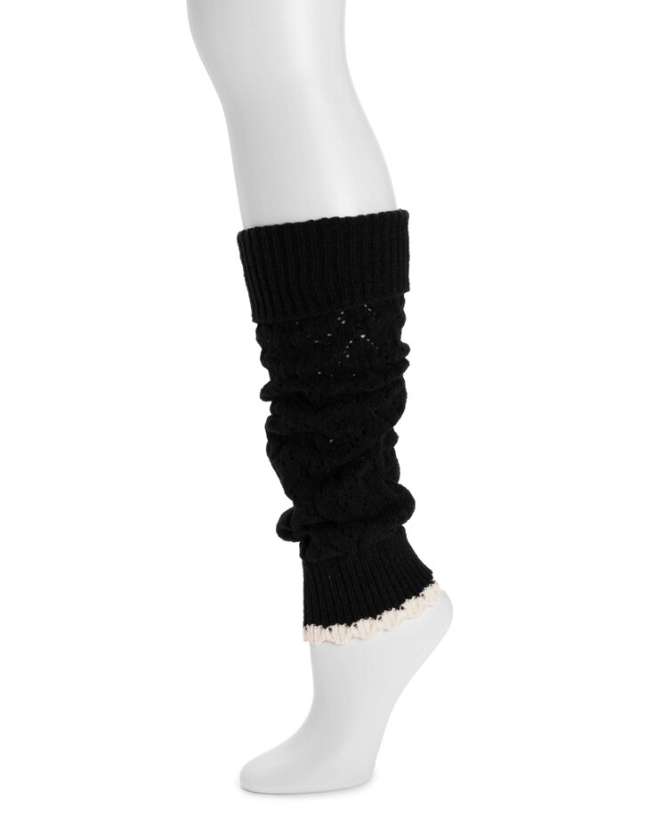 MUK LUKS® Women's Tall Pointelle Leg Warmers Socks image number 2
