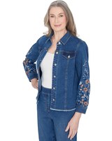 Alfred Dunner® Scottsdale Floral Embroidered Fringe Jacket thumbnail number 3