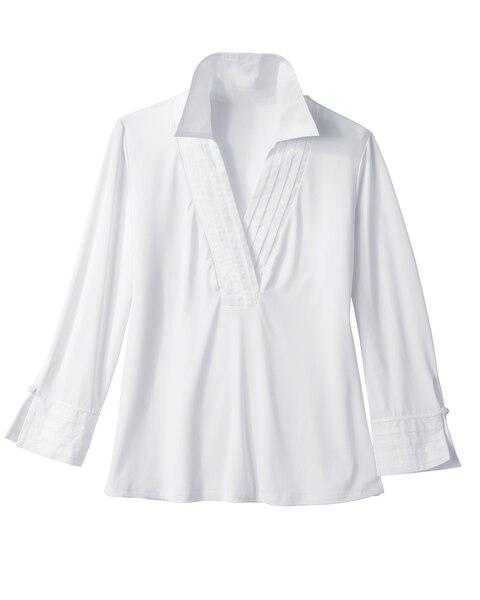 Pintuck Trim Top