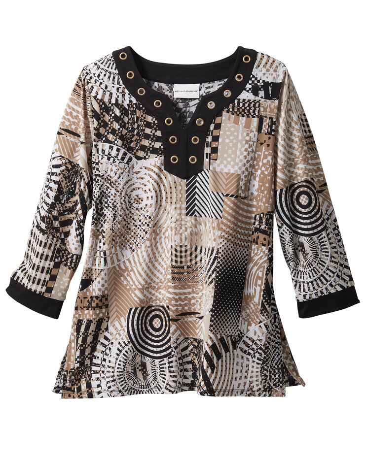 Geometric Grommit Tee by Alfred Dunner image number 1