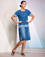 Border Embroidery Tee by Alfred Dunner thumbnail number 2