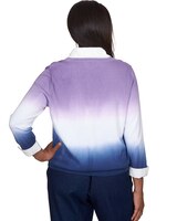 Alfred Dunner® Lavender Fields Ombre Pullover Cardigan Two In One thumbnail number 2