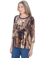 Alfred Dunner® Classics Conversational Crew Neck Top thumbnail number 3