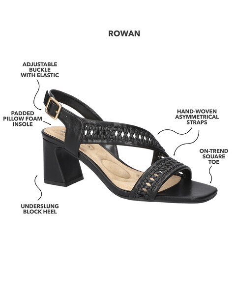 Easy Street® Rowan Square Toe Block Heel Sandals