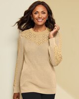 Pointelle Yoke Sweater thumbnail number 1