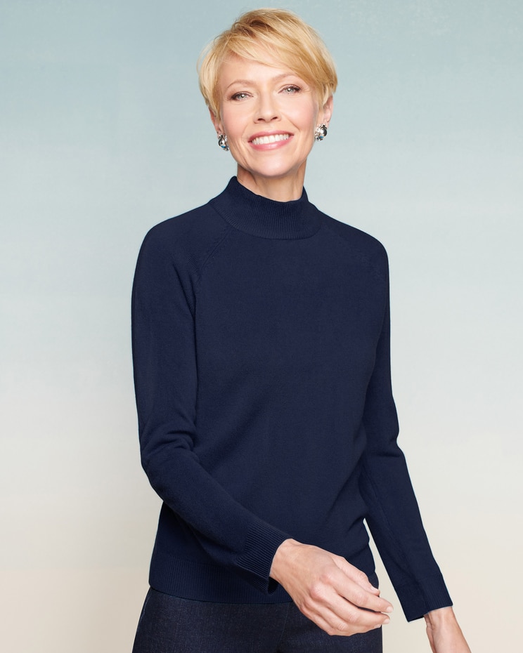 Soft Spun® Acrylic Mock Neck Long Sleeve Sweater image number 1