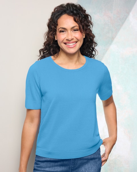 Soft Spun™ Short-Sleeve Jewel Sweater
