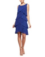 S.L. Fashions Sleeveless Tulip Tiered Dress with Barrel Pins at Shoulder thumbnail number 1