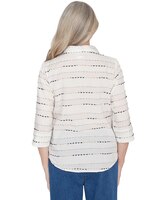 Alfred Dunner® Classics Classic Biadere Button Down Top With Front Pockets thumbnail number 2