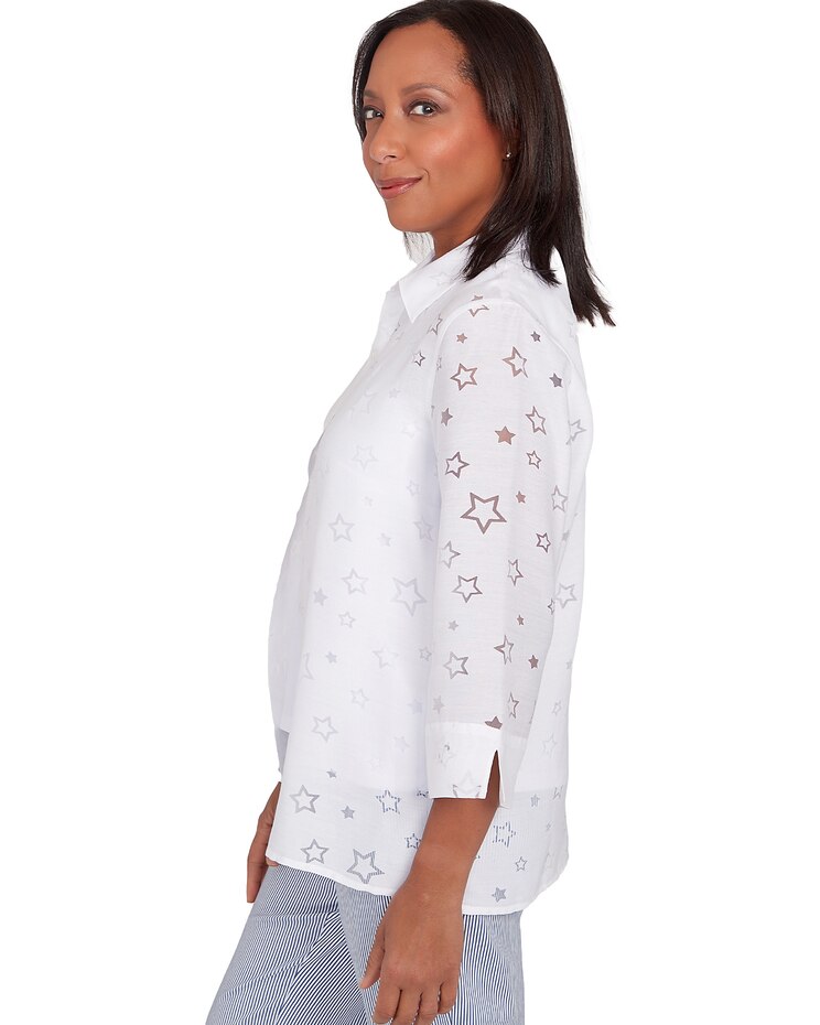 Alfred Dunner® All American Burnout Stars Two for One Top image number 4