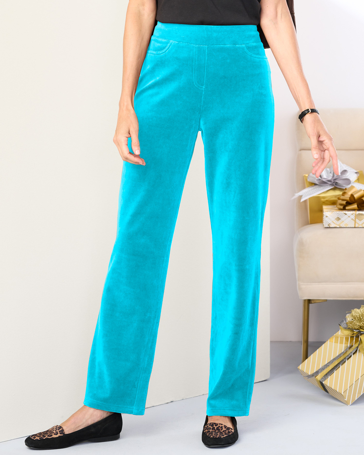 Everyday Velour Straight Leg Pull-On Pants image number 1