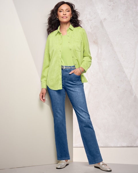 Stretch Microsuede Shirt Jacket