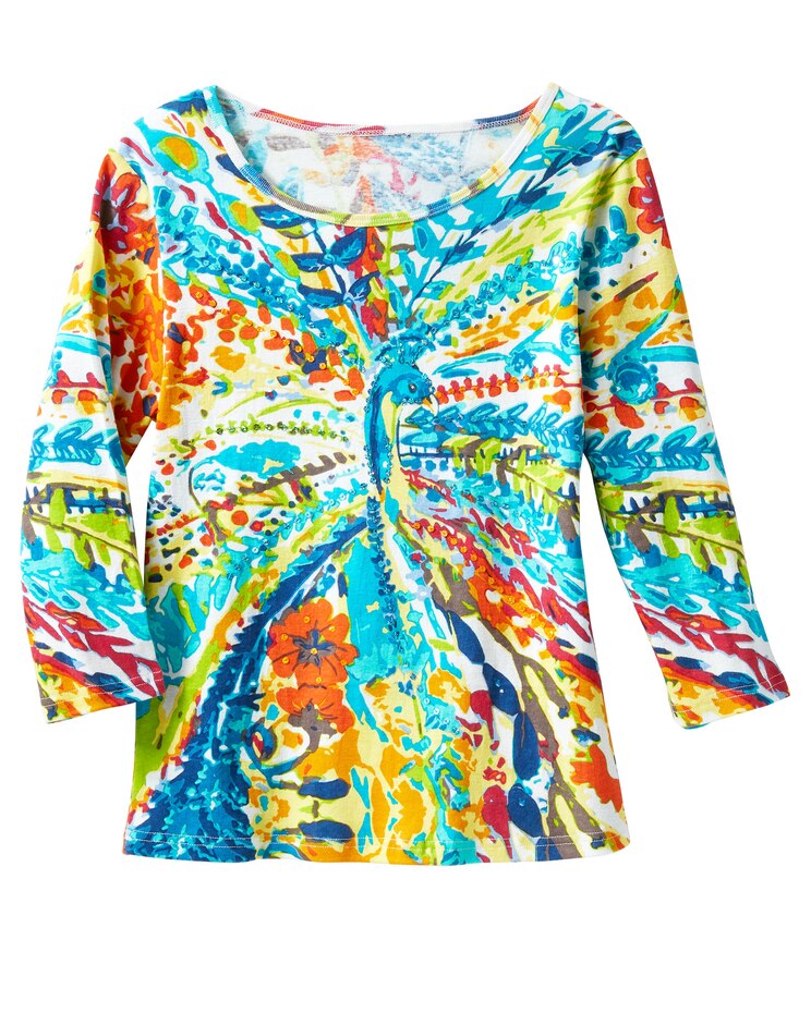 Peacock Print Tee image number 1