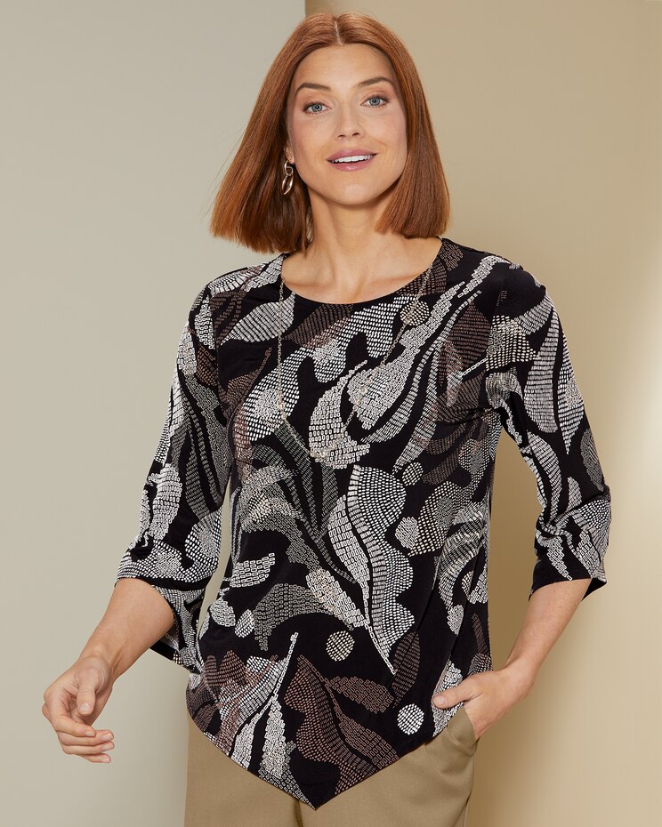 Textured Leaves Top by Alfred Dunner image number 1